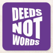 Quote Deed not words Square Paper Untersetzer (Vorderseite)