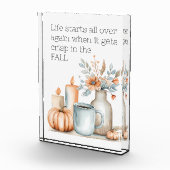 Quote Fall Pumpkin Kaffee Blume Candle Modern Fotoblock (Rechts)