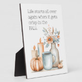 Quote Fall Pumpkin Kaffee Blume Candle Modern Fotoplatte (Seite)