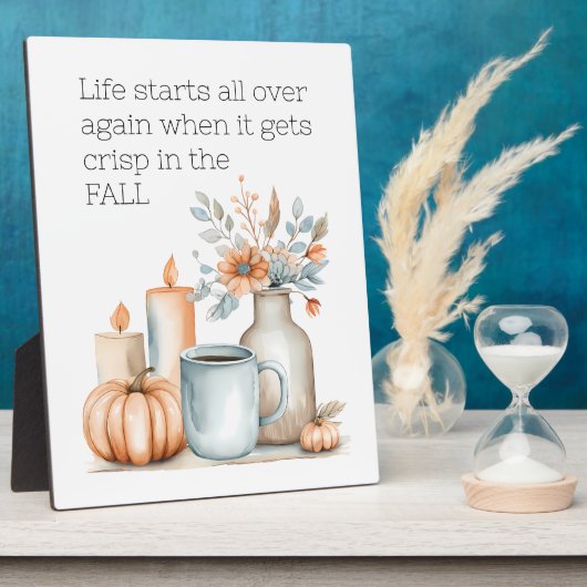 Quote Fall Pumpkin Kaffee Blume Candle Modern Fotoplatte (Seite)