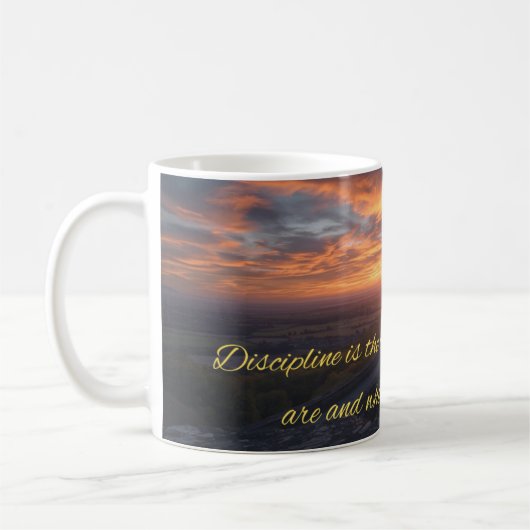 Quote on Discipline Mug Kaffeetasse (Links)