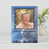 Quote Photo Cloud Background Funeral  Program Programm (Stehend Vorderseite)