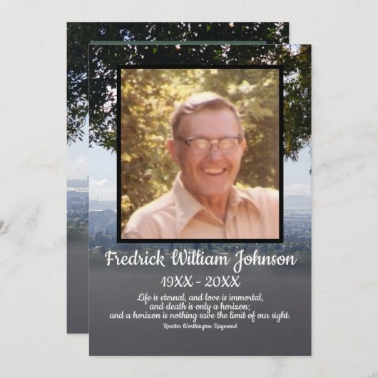 Quote Photo San Francisco Background Funeral Programm (Vorne/Hinten)