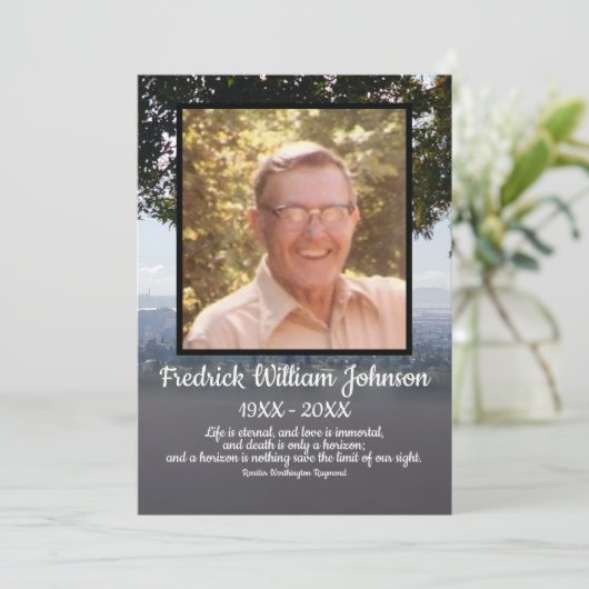 Quote Photo San Francisco Background Funeral Programm (Stehend Vorderseite)