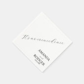 Quote Pretty Script Black and White Wedding  Napk Serviette (Ecke)