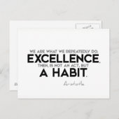 QUOTEN: Aristoteles: Exzellenz ist eine Gewohnheit Postkarte (Vorne/Hinten)