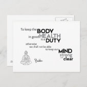 QUOTEN: Buddha: Körper in guter Gesundheit Postkarte (Vorne/Hinten)