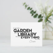 QUOTEN: Cicero: Garten und Bibliothek Postkarte (Stehend Vorderseite)