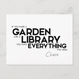 QUOTEN: Cicero: Garten und Bibliothek Postkarte