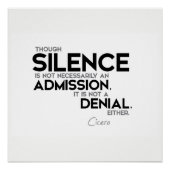 QUOTEN: Cicero: Schweigen, Eingeständnis, Leugnung Poster (Vorderseite)
