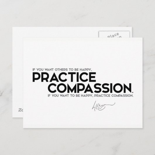 QUOTEN: Dalai Lama - Übe Mitgefühl Postkarte (Vorne/Hinten)