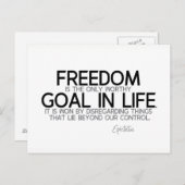 QUOTEN: Epictetus: Freiheit: würdiges Ziel Postkarte (Vorne/Hinten)