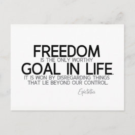QUOTEN: Epictetus: Freiheit: würdiges Ziel Postkarte