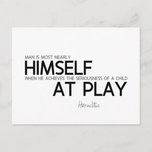 QUOTEN: Heraclitus: Kind im Spiel Postkarte