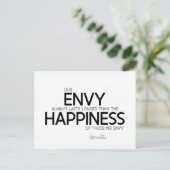 QUOTEN: Heraclitus: Neid hält immer länger Postkarte (Stehend Vorderseite)