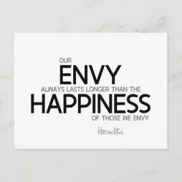 QUOTEN: Heraclitus: Neid hält immer länger Postkarte