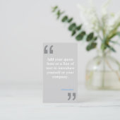 QUOTEN in der "LT GRAY Designer Business Card" Visitenkarte (Stehend Vorderseite)