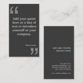 QUOTEN in GRAY Designer Business Card Visitenkarte (Vorne/Hinten)