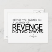 QUOTEN: Konfuzius: Reise der Rache Postkarte (Vorne/Hinten)