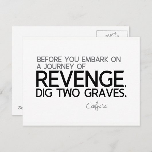 QUOTEN: Konfuzius: Reise der Rache Postkarte (Vorne/Hinten)