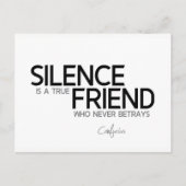 QUOTEN: Konfuzius: Stille, wahrer Freund Postkarte (Vorderseite)