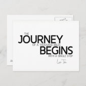 QUOTEN: Lao Tzu: Reise tausend Meilen Postkarte (Vorne/Hinten)
