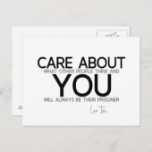 QUOTEN: Lao Tzu: Vorsicht bei dir Postkarte (Vorne/Hinten)