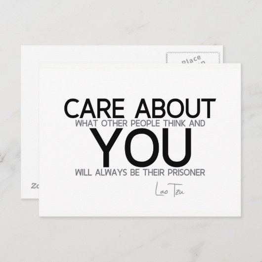 QUOTEN: Lao Tzu: Vorsicht bei dir Postkarte (Vorne/Hinten)