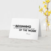 QUOTEN: Plato: Der Anfang, die Arbeit Karte (Gelbe Blume)