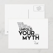 QUOTEN: Rumi: Entfalten Sie Ihren Mythos Postkarte (Vorne/Hinten)