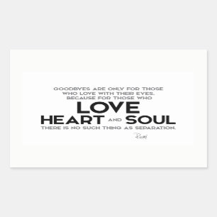 QUOTEN: Rumi: Goodbys, Trennung Rechteckiger Aufkleber