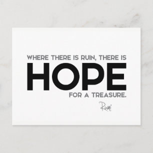 QUOTEN: Rumi, Hoffnung Postkarte