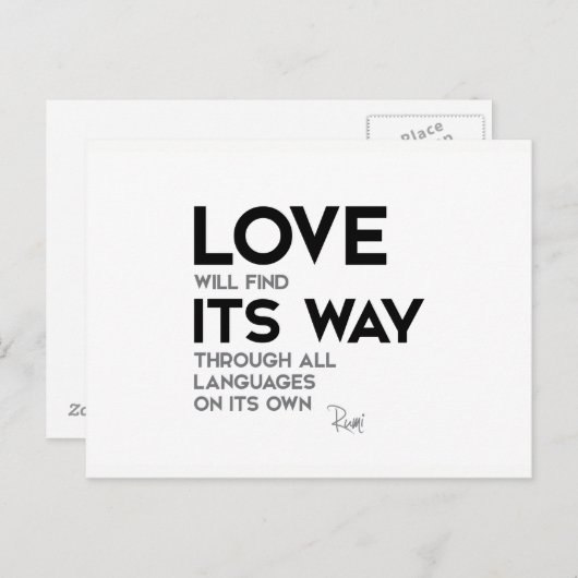 QUOTEN: Rumi: Liebe findet ihren Weg Postkarte (Vorne/Hinten)