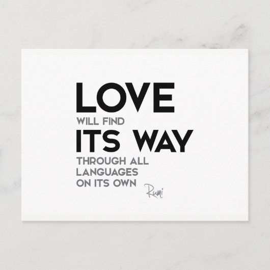 QUOTEN: Rumi: Liebe findet ihren Weg Postkarte (Vorderseite)