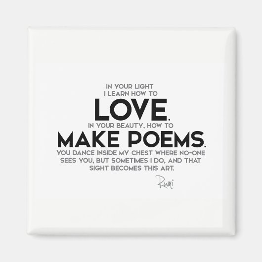 QUOTEN: Rumi: Liebe lernen Magnet (Vorne)