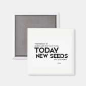 QUOTEN: Rumi: Neue Samen wachsen Magnet (Vorderseite/Rückseite)