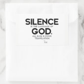 QUOTEN: Rumi: Schweigen: Sprache Gottes Rechteckiger Aufkleber (Tasche)