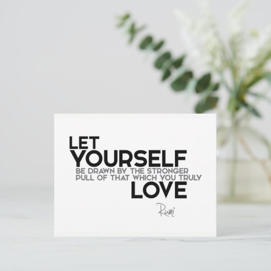 QUOTEN: Rumi: Sie wahre Liebe Postkarte (Stehend Vorderseite)
