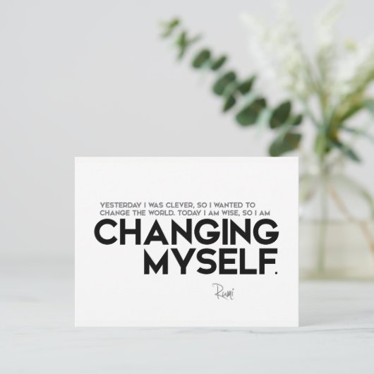 QUOTEN: Rumi: Veränderung Postkarte (Stehend Vorderseite)