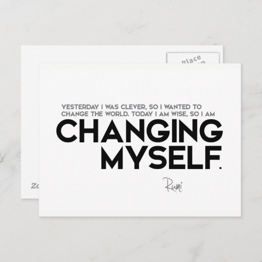 QUOTEN: Rumi: Veränderung Postkarte (Vorne/Hinten)