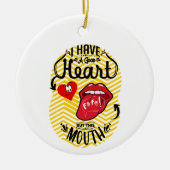 QUOTEN SARCASM KERAMIK ORNAMENT (Vorne)