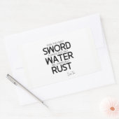 QUOTEN: Sun Tzu: feinstes Schwert, Salzwasser Rechteckiger Aufkleber (Umschlag)