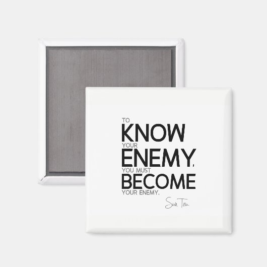 QUOTEN: Sun Tzu: Kenne deinen Feind Magnet (Vorderseite/Rückseite)