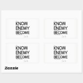 QUOTEN: Sun Tzu: Kenne deinen Feind Rechteckiger Aufkleber (Blatt)