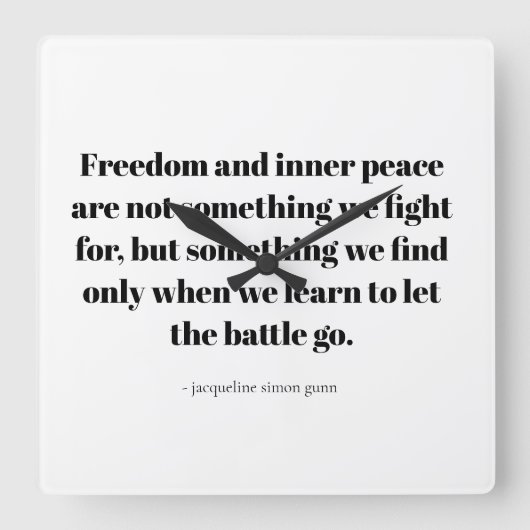 Quotes about inner peace quadratische wanduhr (Vorderseite)