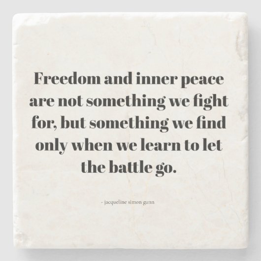 Quotes about inner peace steinuntersetzer (Vorderseite)