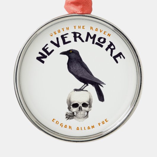 Quoth der Rabe nie wieder - Edgar Allan Poe Ornament Aus Metall (Vorne)