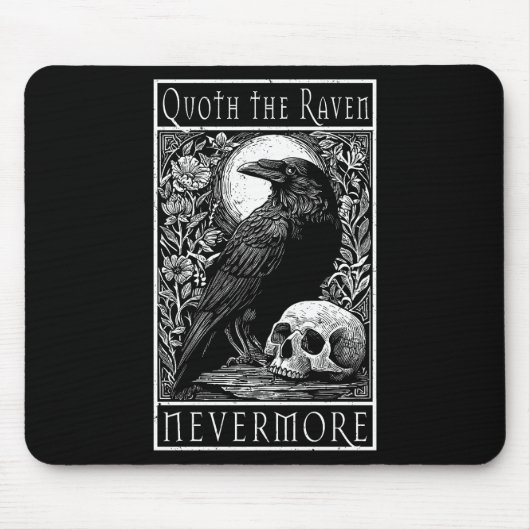Quoth the Raven - Nevermore - Edgar Allan Poe art Mousepad (Vorne)
