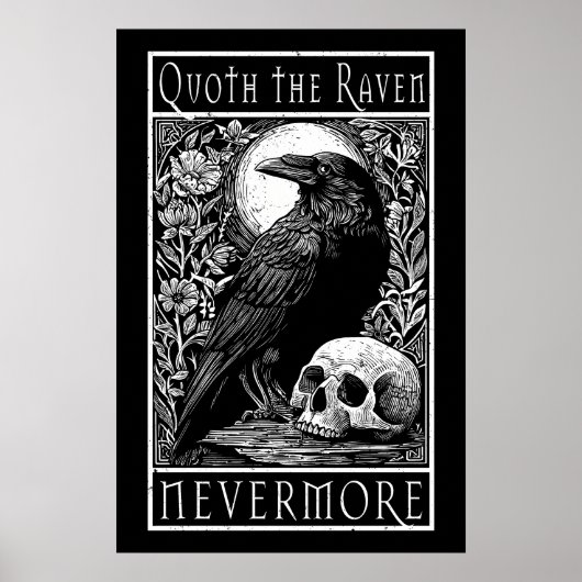 Quoth the Raven - Nevermore - Edgar Allan Poe art Poster (Vorne)