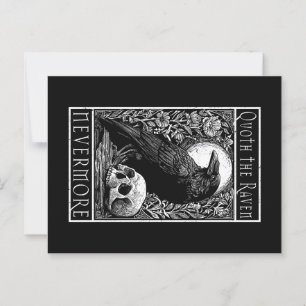 Quoth the Raven - Nevermore - Edgar Allan Poe art Postkarte